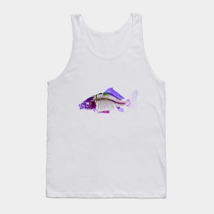 Dead Fish Bones Skeleton in Blue Tank Top